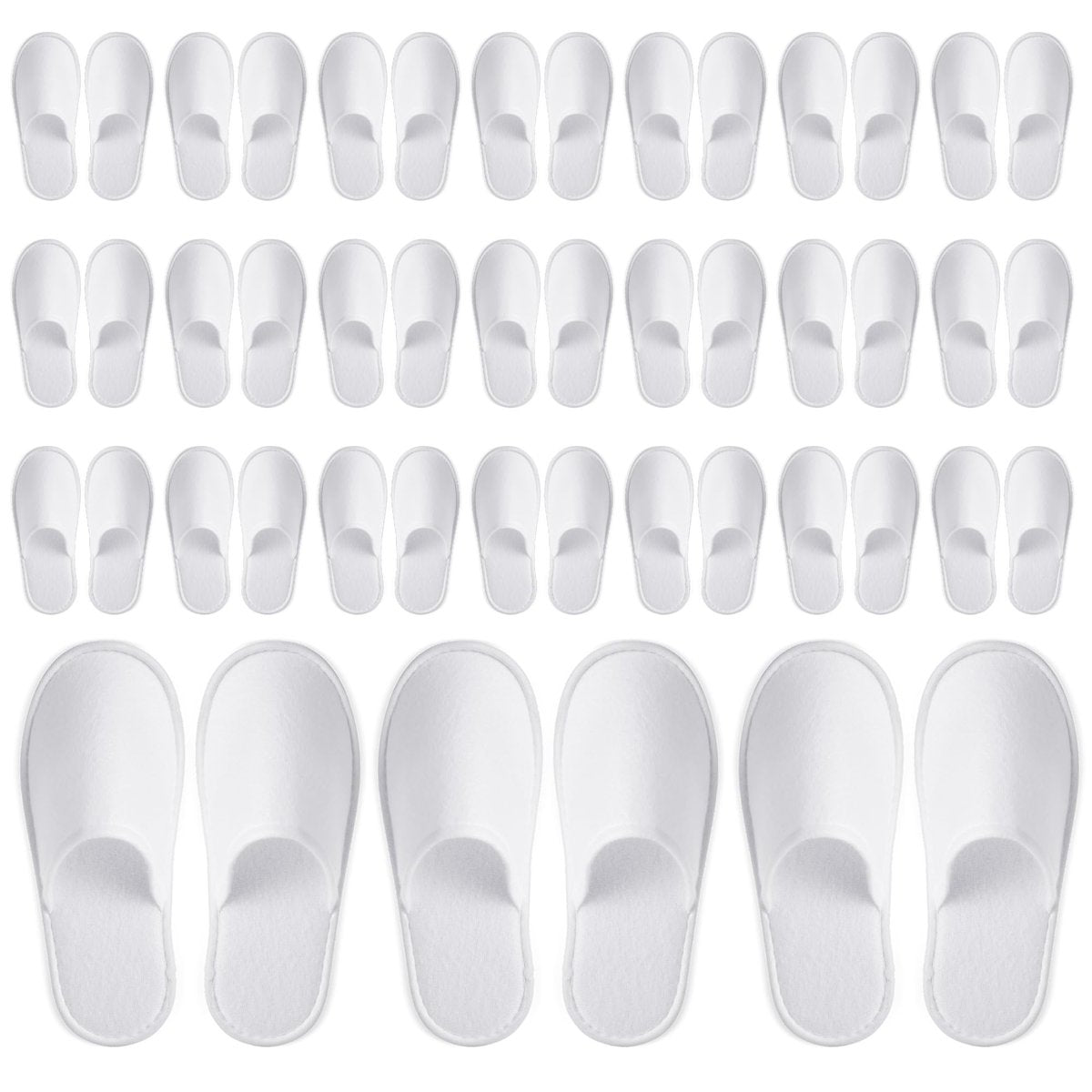 Juvale Disposable Slippers for Guests - Individually Wrapped Spa & Hotel Slippers - Slip-Resistant Shoes - Travel-Friendly Disposable Shoes - Medium (Men’s US 10/Women’s US 11) White - Pack of 24 Avelisse