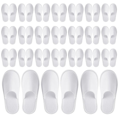 Juvale Disposable Slippers for Guests - Individually Wrapped Spa & Hotel Slippers - Slip-Resistant Shoes - Travel-Friendly Disposable Shoes - Medium (Men’s US 10/Women’s US 11) White - Pack of 24 Avelisse