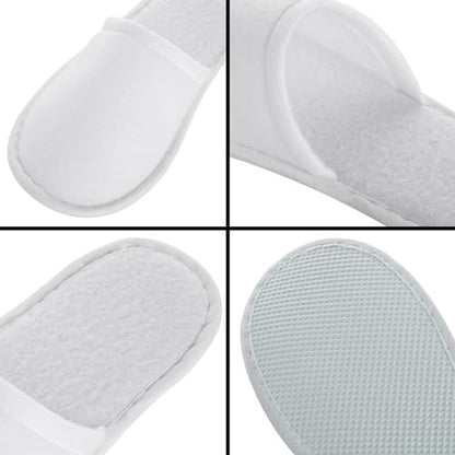 Juvale Disposable Slippers for Guests - Individually Wrapped Spa & Hotel Slippers - Slip-Resistant Shoes - Travel-Friendly Disposable Shoes - Medium (Men’s US 10/Women’s US 11) White - Pack of 24 Avelisse