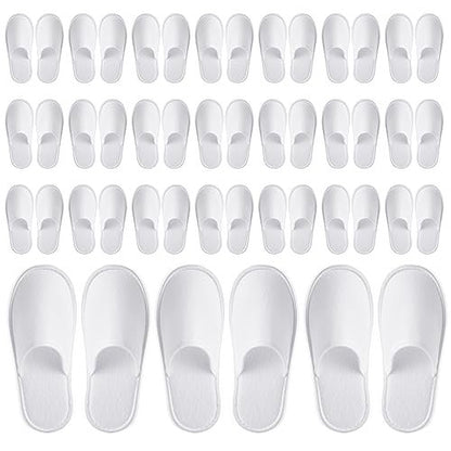 Juvale Disposable Slippers for Guests - Individually Wrapped Spa & Hotel Slippers - Slip-Resistant Shoes - Travel-Friendly Disposable Shoes - Medium (Men’s US 10/Women’s US 11) White - Pack of 24 Avelisse