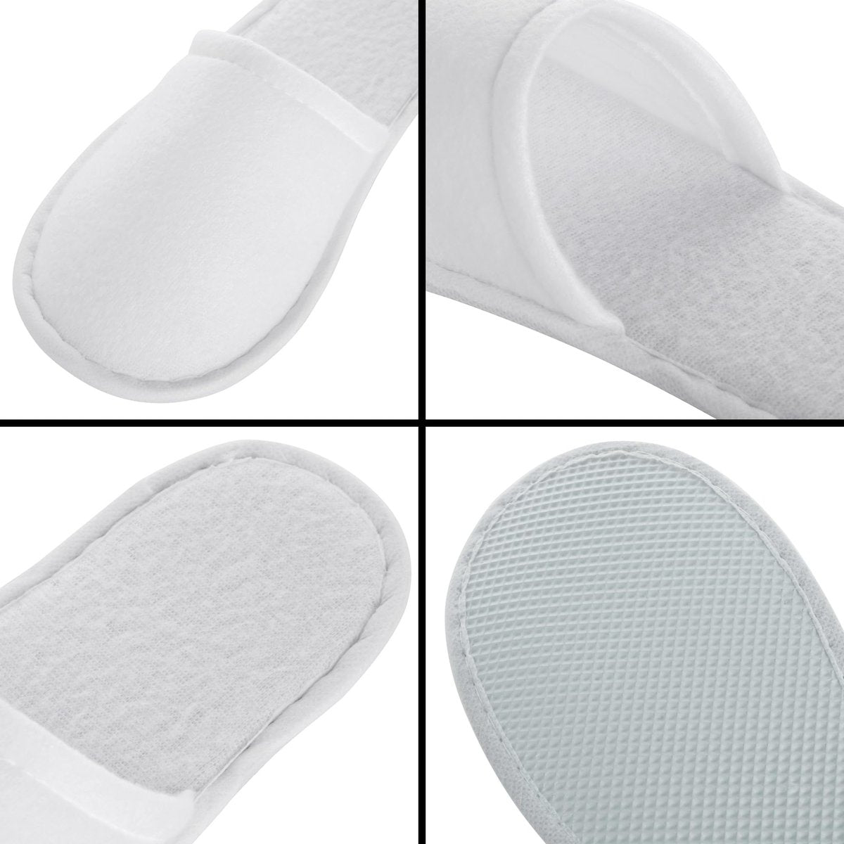 Juvale Disposable Slippers for Guests - Individually Wrapped Spa & Hotel Slippers - Slip-Resistant Shoes - Travel-Friendly Disposable Shoes - Medium (Men’s US 10/Women’s US 11) White - Pack of 24 Avelisse