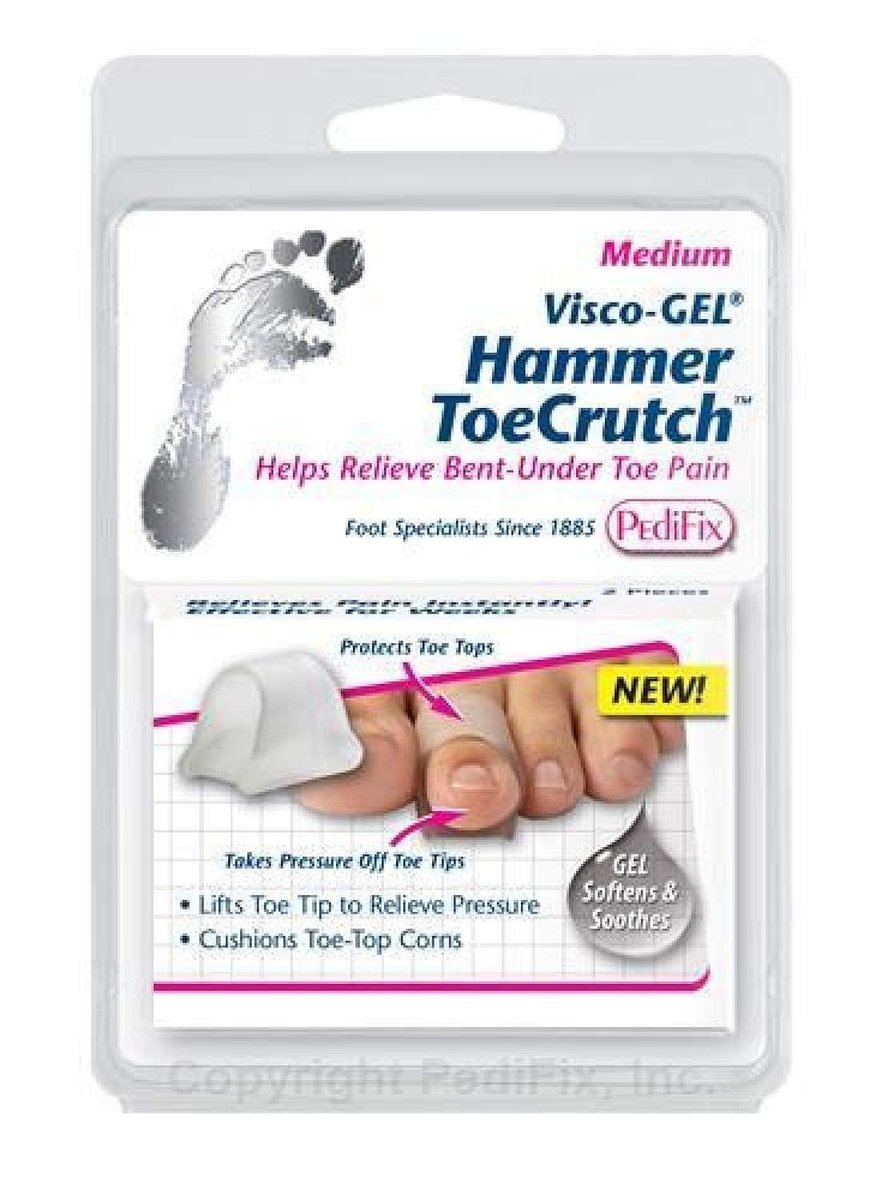 Pedifix ViscoGEL Hammer Toe Crutch - Medium (4 Count) with SMARTGEL TECH | Toe Straightener & Corrector Avelisse