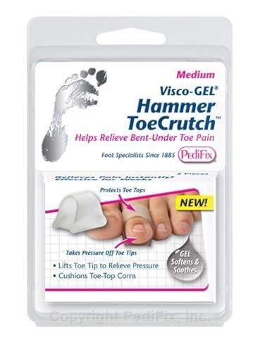 Pedifix ViscoGEL Hammer Toe Crutch - Medium (4 Count) with SMARTGEL TECH | Toe Straightener & Corrector Avelisse