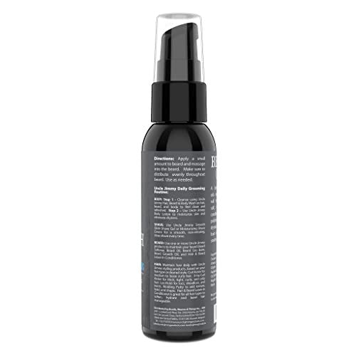 Uncle Jimmy Beard Growth Oil with Biotin – Natural Beard Care for Thicker, Fuller, Healthier Beard | Men's Facial Hair Treatment for Grooming | Increases Thickness and Volume 2 Fl Oz Avelisse
