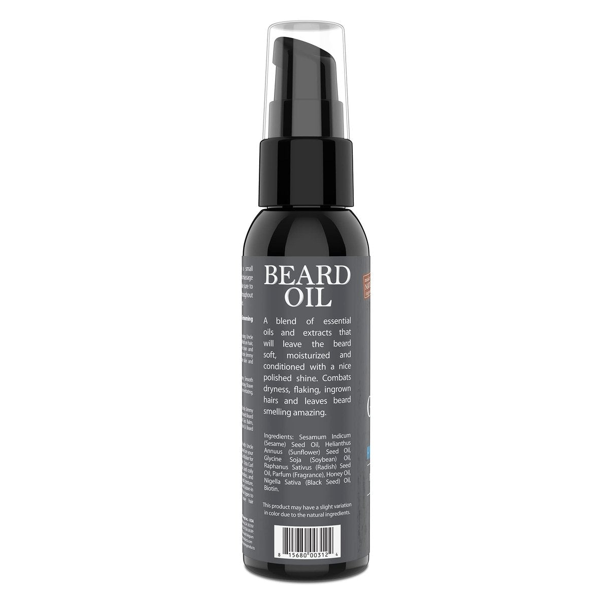 Uncle Jimmy Beard Growth Oil with Biotin – Natural Beard Care for Thicker, Fuller, Healthier Beard | Men's Facial Hair Treatment for Grooming | Increases Thickness and Volume 2 Fl Oz Avelisse