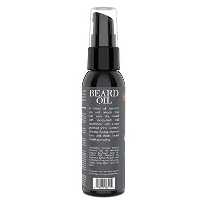 Uncle Jimmy Beard Growth Oil with Biotin – Natural Beard Care for Thicker, Fuller, Healthier Beard | Men's Facial Hair Treatment for Grooming | Increases Thickness and Volume 2 Fl Oz Avelisse