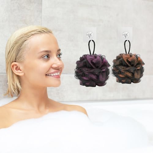 Tbestmax 4-Pack Loofah Sponge - 60g Each - Black Bath Sponge Pouf for Exfoliating Shower - görsel 14
