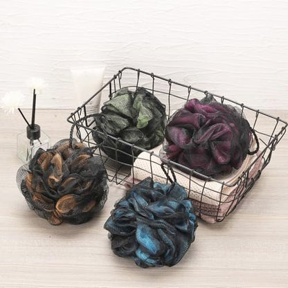 Tbestmax 4-Pack Loofah Sponge - 60g Each - Black Bath Sponge Pouf for Exfoliating Shower