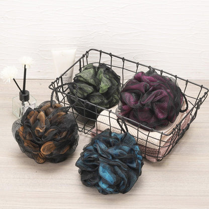 Tbestmax 4-Pack Loofah Sponge - 60g Each - Black Bath Sponge Pouf for Exfoliating Shower