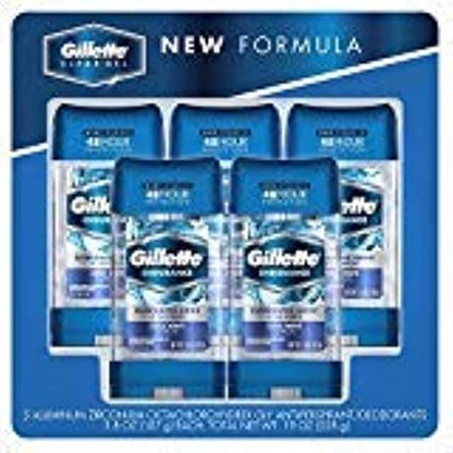 Gillette Endurance Clear Gel Deodorant Cool Wave 3.8 oz (5-Pack) – Long-Lasting Odor Protection Avelisse