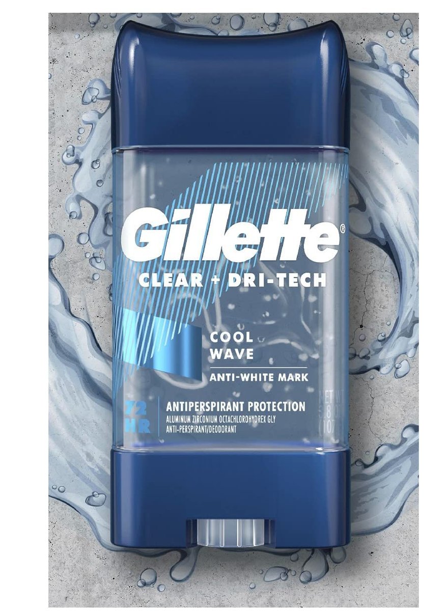 Gillette Endurance Clear Gel Deodorant Cool Wave 3.8 oz (5-Pack) – Long-Lasting Odor Protection Avelisse