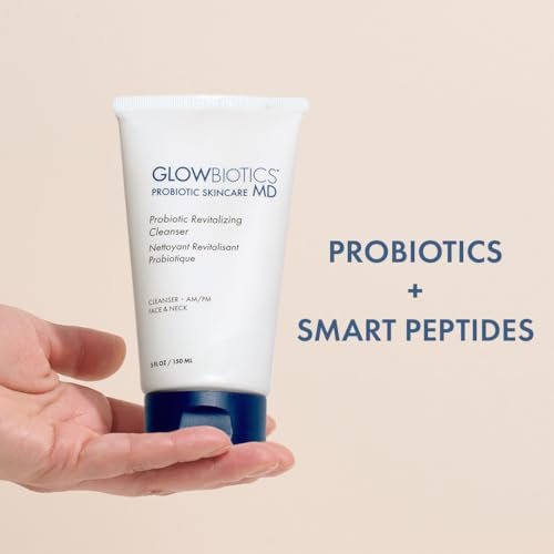 Glowbiotics Probiotic Revitalizing Cleanser - Anti-Aging Face Wash with Peptides for Hormonal, Dry & Mature Skin - 5 oz Hydrating Gel Avelisse