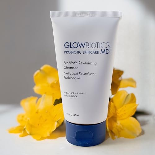 Glowbiotics Probiotic Revitalizing Cleanser - Anti-Aging Face Wash with Peptides for Hormonal, Dry & Mature Skin - 5 oz Hydrating Gel Avelisse