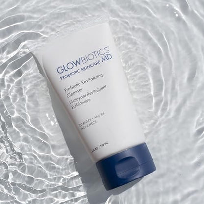 Glowbiotics Probiotic Revitalizing Cleanser - Anti-Aging Face Wash with Peptides for Hormonal, Dry & Mature Skin - 5 oz Hydrating Gel Avelisse