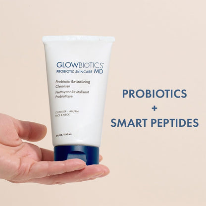 Glowbiotics Probiotic Revitalizing Cleanser - Anti-Aging Face Wash with Peptides for Hormonal, Dry & Mature Skin - 5 oz Hydrating Gel Avelisse