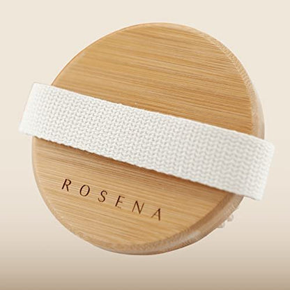Rosena Dry Brushing Body Brush – Natural Boar Bristle Exfoliating Brush for Dry Skin, Lymphatic Drainage & Cellulite Treatment – Organic Spa Massage Scrub Brush with Bamboo Handle
