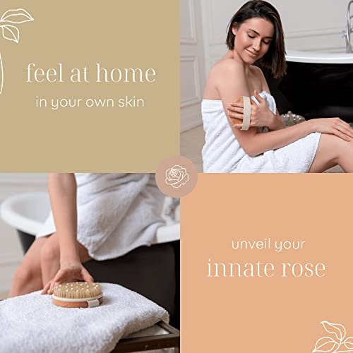 Rosena Dry Brushing Body Brush – Natural Boar Bristle Exfoliating Brush for Dry Skin, Lymphatic Drainage & Cellulite Treatment – Organic Spa Massage Scrub Brush with Bamboo Handle - görsel 10