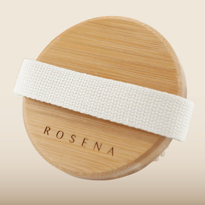 Rosena Dry Brushing Body Brush – Natural Boar Bristle Exfoliating Brush for Dry Skin, Lymphatic Drainage & Cellulite Treatment – Organic Spa Massage Scrub Brush with Bamboo Handle