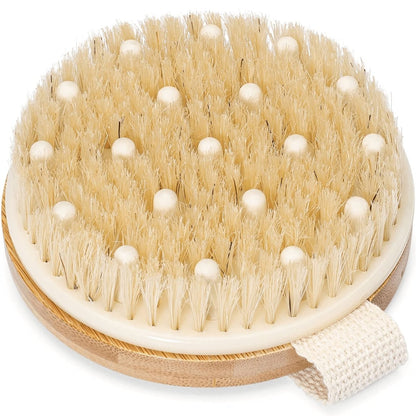 Rosena Dry Brushing Body Brush – Natural Boar Bristle Exfoliating Brush for Dry Skin, Lymphatic Drainage & Cellulite Treatment – Organic Spa Massage Scrub Brush with Bamboo Handle