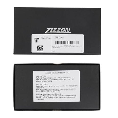 ZIZZON Foot Care Pedicure Callus Shaver Hard Skin Remover – Wood Handle with 10 Blades