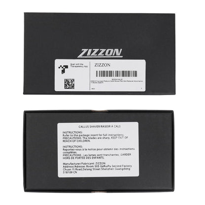 ZIZZON Foot Care Pedicure Callus Shaver Hard Skin Remover – Wood Handle with 10 Blades