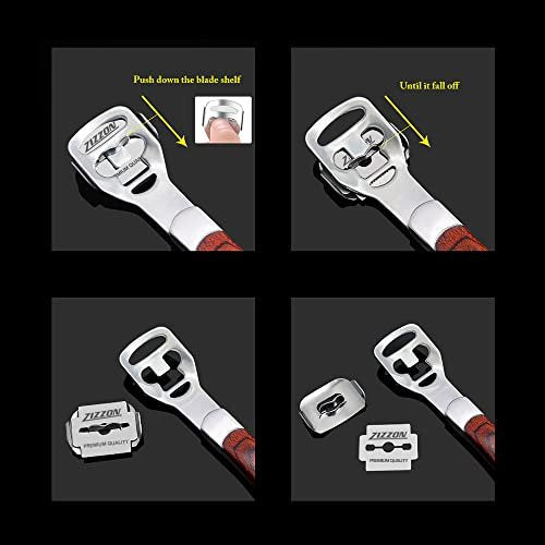 ZIZZON Foot Care Pedicure Callus Shaver Hard Skin Remover – Wood Handle with 10 Blades - görsel 9
