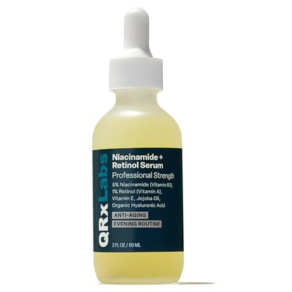 QRxLabs 5% Niacinamide Serum with 1% Retinol & Alpha Arbutin – Brightening Face Serum to Improve Pores, Texture & Uneven Skin Tone – 2 Fl Oz Avelisse
