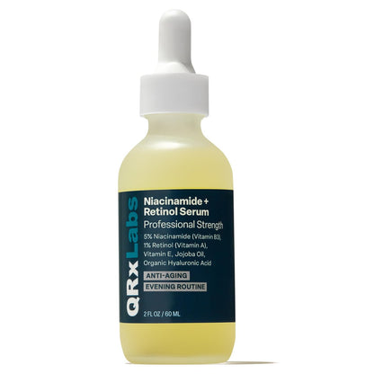 QRxLabs 5% Niacinamide Serum with 1% Retinol & Alpha Arbutin – Brightening Face Serum to Improve Pores, Texture & Uneven Skin Tone – 2 Fl Oz Avelisse