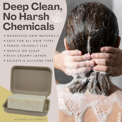 The Yellow Bird Solid Bar Shampoo Soap - Grapefruit, Rosemary, and Lavender - Mild Natural and Organic Ingredients - Sulfate Free - Gentle Scalp + Hair Care Avelisse
