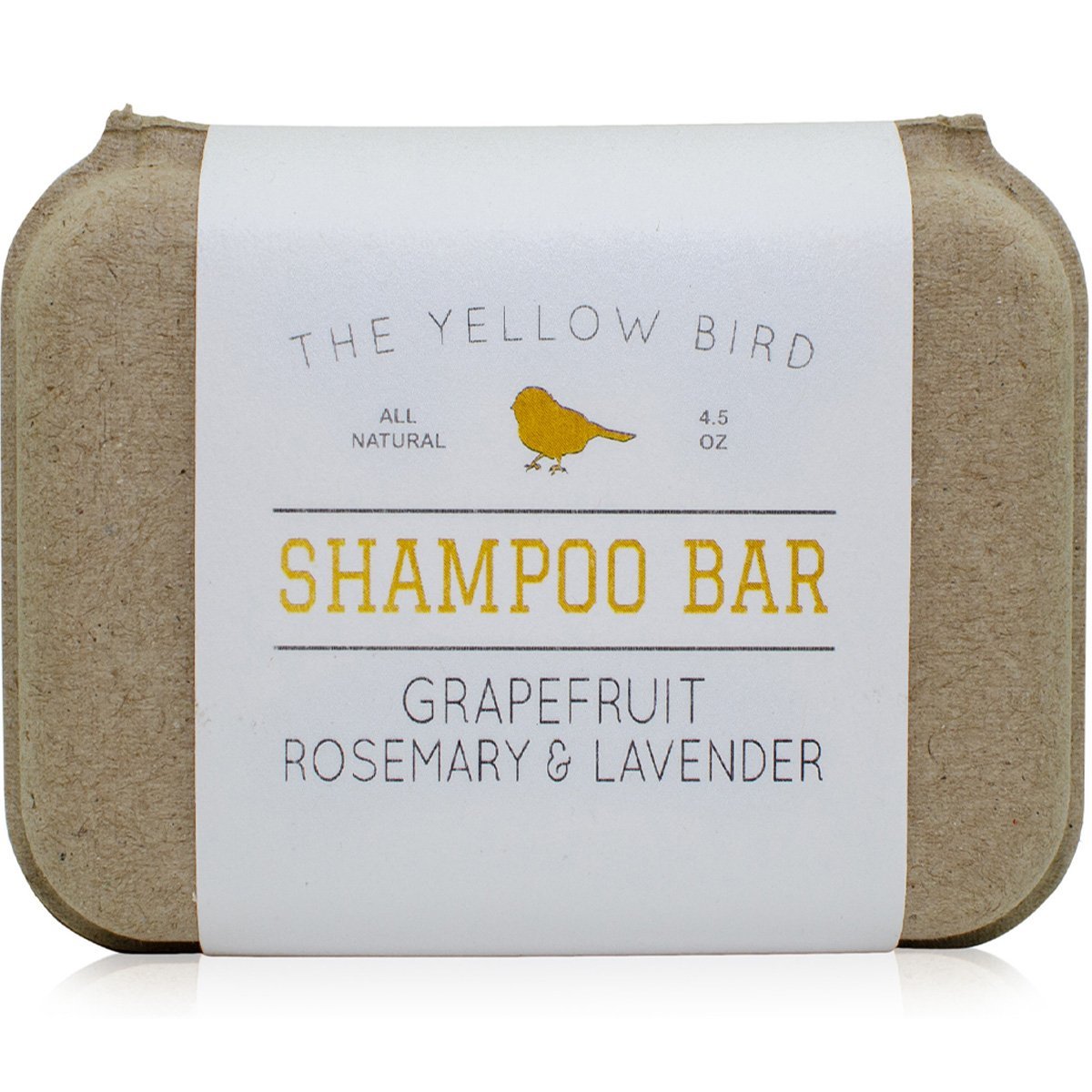 The Yellow Bird Solid Bar Shampoo Soap - Grapefruit, Rosemary, and Lavender - Mild Natural and Organic Ingredients - Sulfate Free - Gentle Scalp + Hair Care Avelisse