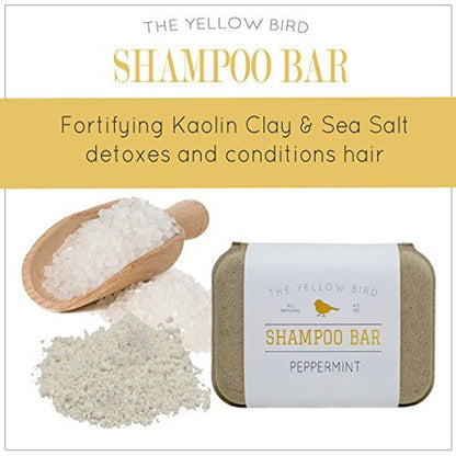 The Yellow Bird Solid Bar Shampoo Soap - Grapefruit, Rosemary, and Lavender - Mild Natural and Organic Ingredients - Sulfate Free - Gentle Scalp + Hair Care Avelisse
