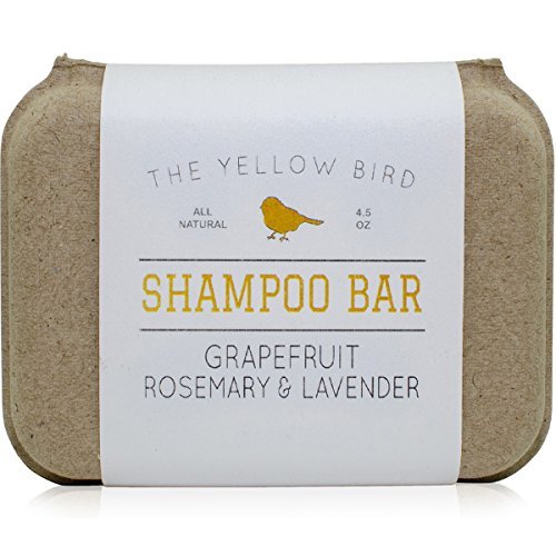 The Yellow Bird Solid Bar Shampoo Soap - Grapefruit, Rosemary, and Lavender - Mild Natural and Organic Ingredients - Sulfate Free - Gentle Scalp + Hair Care Avelisse