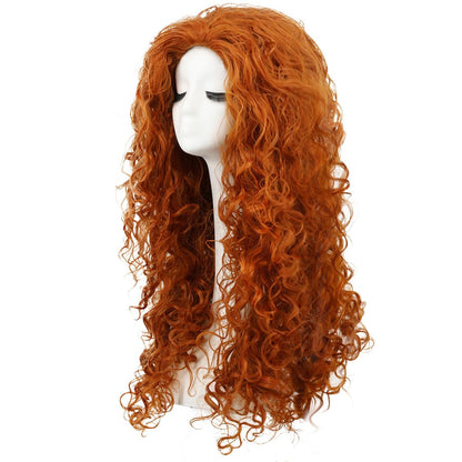 karlery Women Fluffy Long Curly Orange Ginger Wig – 24 Inch Cosplay Wig for Halloween & Anime Costumes