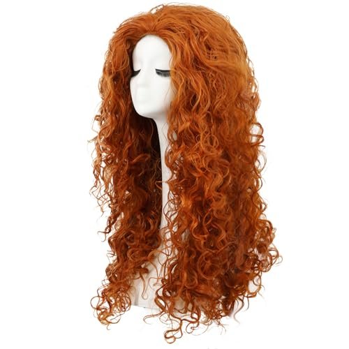 karlery Women Fluffy Long Curly Orange Ginger Wig – 24 Inch Cosplay Wig for Halloween & Anime Costumes - görsel 4