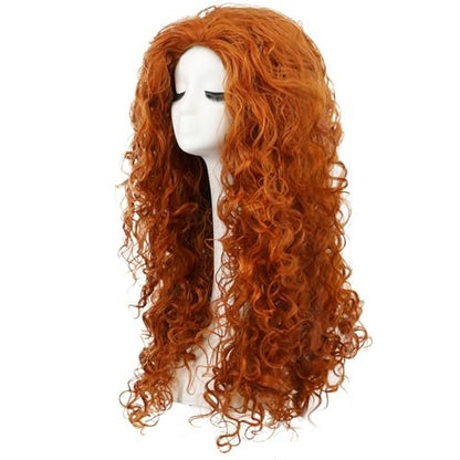 karlery Women Fluffy Long Curly Orange Ginger Wig – 24 Inch Cosplay Wig for Halloween & Anime Costumes