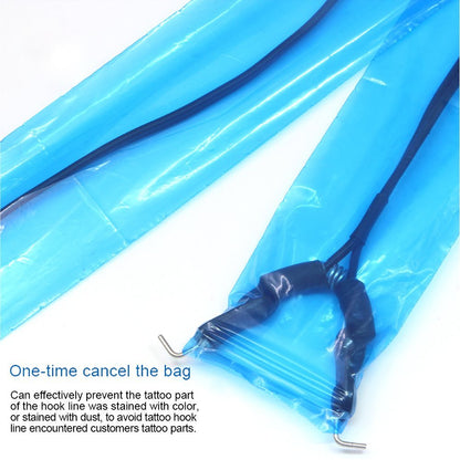 Hisight Tattoo Clip Cord Covers 200pcs - Heavy Duty Disposable Hygiene Sleeves for Tattoo Machine Gun Accessories (Blue)