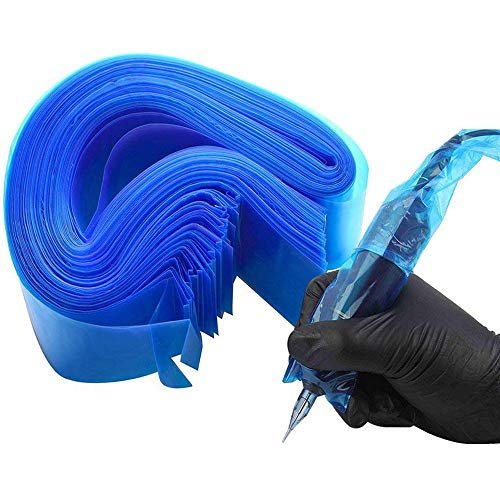 Hisight Tattoo Clip Cord Covers 200pcs - Heavy Duty Disposable Hygiene Sleeves for Tattoo Machine Gun Accessories (Blue) - görsel 2