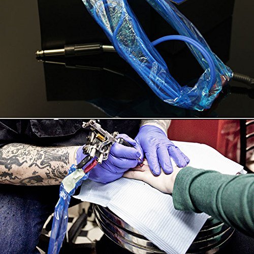 Hisight Tattoo Clip Cord Covers 200pcs - Heavy Duty Disposable Hygiene Sleeves for Tattoo Machine Gun Accessories (Blue) - görsel 8