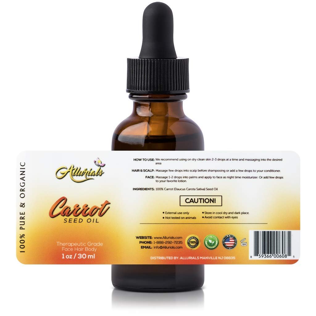 Allurials 100% Pure & Organic Carrot Seed Oil – Unrefined, Cold Pressed, Natural Daucus Carota Moisturizer for Skin, Face, and Hair Growth (1 Oz) - görsel 11
