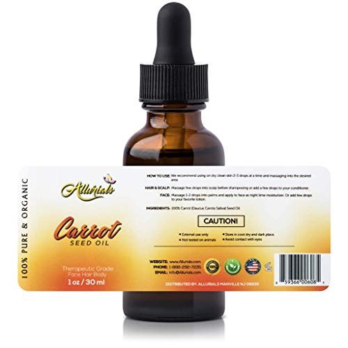 Allurials 100% Pure & Organic Carrot Seed Oil – Unrefined, Cold Pressed, Natural Daucus Carota Moisturizer for Skin, Face, and Hair Growth (1 Oz) - görsel 12