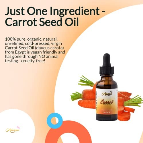 Allurials 100% Pure & Organic Carrot Seed Oil – Unrefined, Cold Pressed, Natural Daucus Carota Moisturizer for Skin, Face, and Hair Growth (1 Oz) - görsel 8