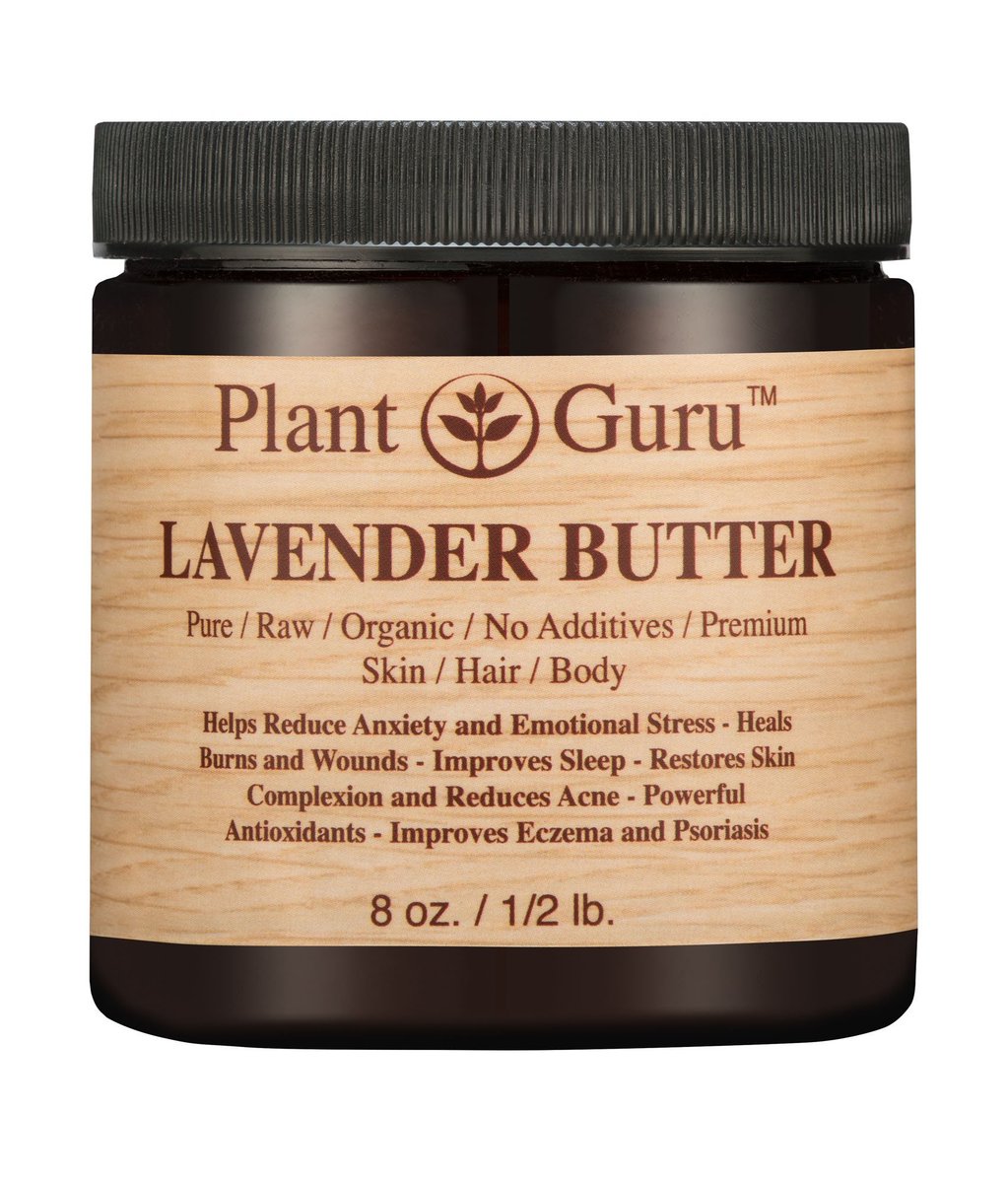 Lavender Body Butter 8 oz - 100% Pure Raw Natural Cold Pressed Moisturizer for Skin, Body, Hair, DIY Creams, Balms, Lotions, Soaps - görsel 1