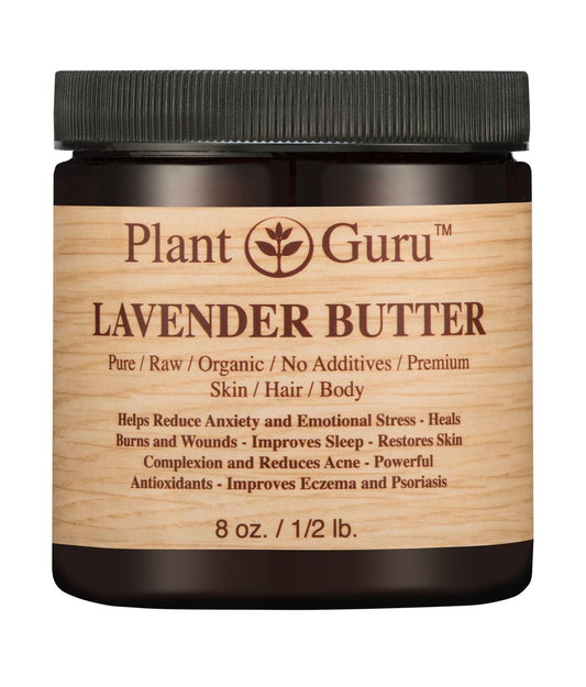 Lavender Body Butter 8 oz - 100% Pure Raw Natural Cold Pressed Moisturizer for Skin, Body, Hair, DIY Creams, Balms, Lotions, Soaps