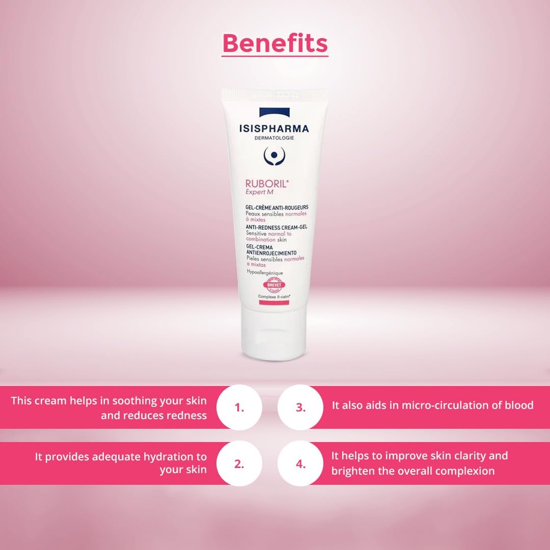 IsisPharma RUBORIL Expert M Anti-Redness Cream-Gel for Sensitive Skin, 40ml Avelisse