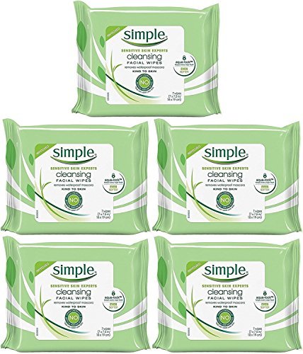 Simple Kind To Skin Cleansing Facial Wipes, Travel Pack, 7-Count (Pack of 5) - görsel 1