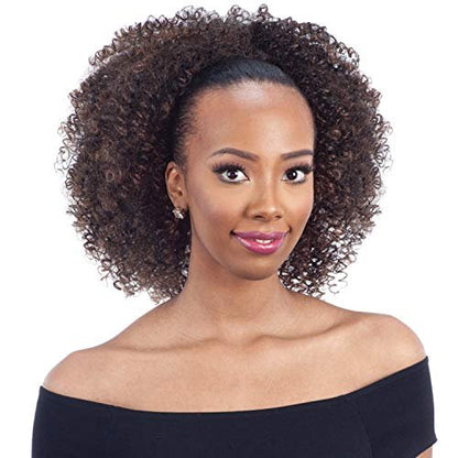 FreeTress Equal Synthetic Hair Drawstring Ponytail Bohemian Fro - Off Black 1B