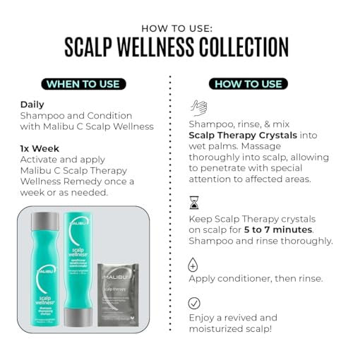 Malibu C Scalp Wellness Conditioner (9 oz) - Soothing Dry Scalp Conditioner with Eucalyptus & Spearmint Oil - Sulfate-Free Moisturizing Hair Conditioner - görsel 6