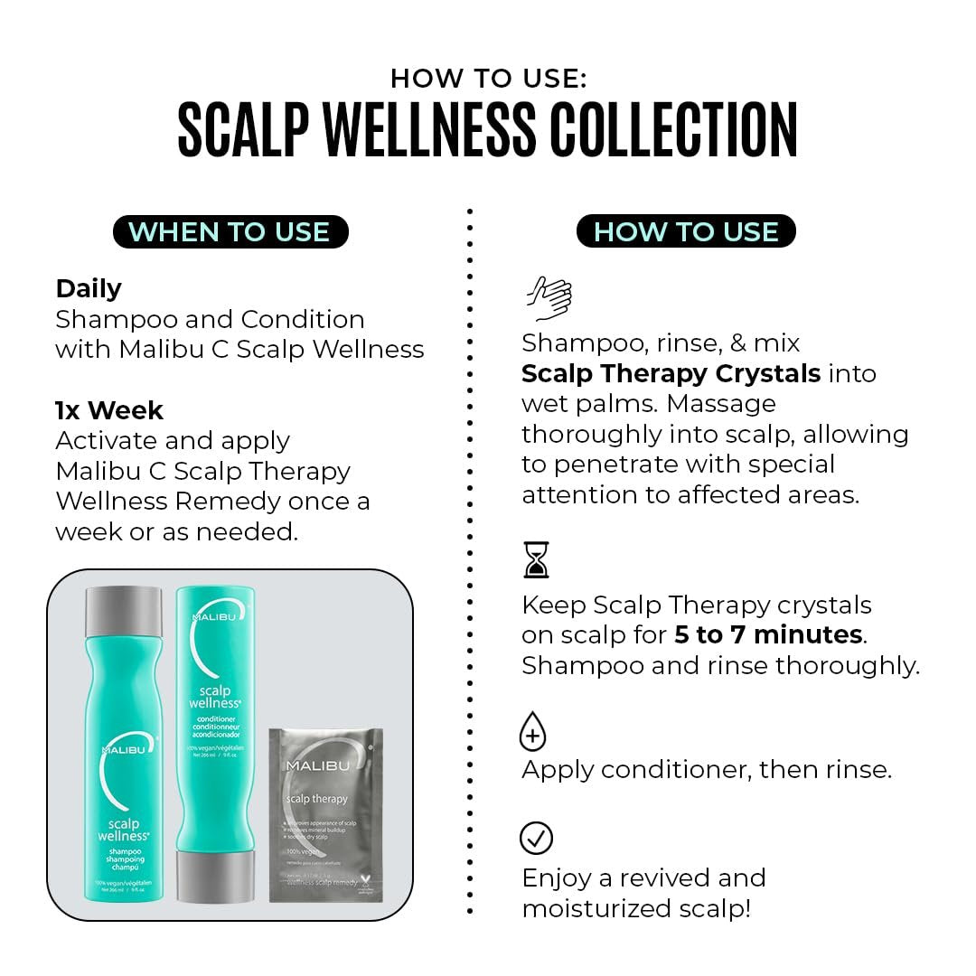 Malibu C Scalp Wellness Conditioner (9 oz) - Soothing Dry Scalp Conditioner with Eucalyptus & Spearmint Oil - Sulfate-Free Moisturizing Hair Conditioner - görsel 5