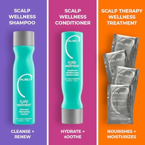 Malibu C Scalp Wellness Conditioner (9 oz) - Soothing Dry Scalp Conditioner with Eucalyptus & Spearmint Oil - Sulfate-Free Moisturizing Hair Conditioner - görsel 14