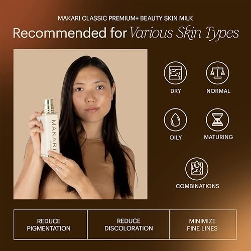 MAKARI Premium+ Body Brightening Beauty Milk - 4.57 fl oz | Anti-Aging Body Lotion for Soft, Smooth Skin | Helps Diminish Discolorations and Dark Marks | Enhances Luminosity and Vibrance Avelisse